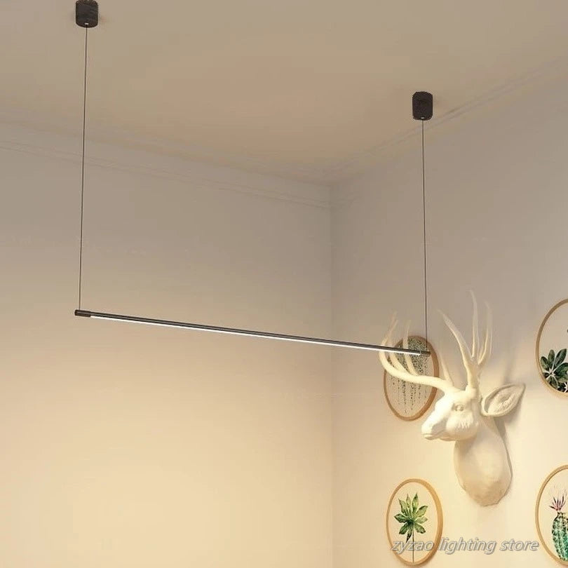 lampe suspendue moderne minimaliste 120cm noir ajustable salon chambre étude