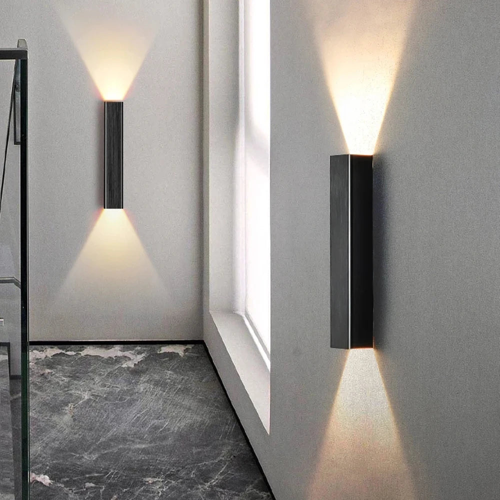 Applique murale moderne LED aluminium argent doré noir minimaliste chambre salon 1218W