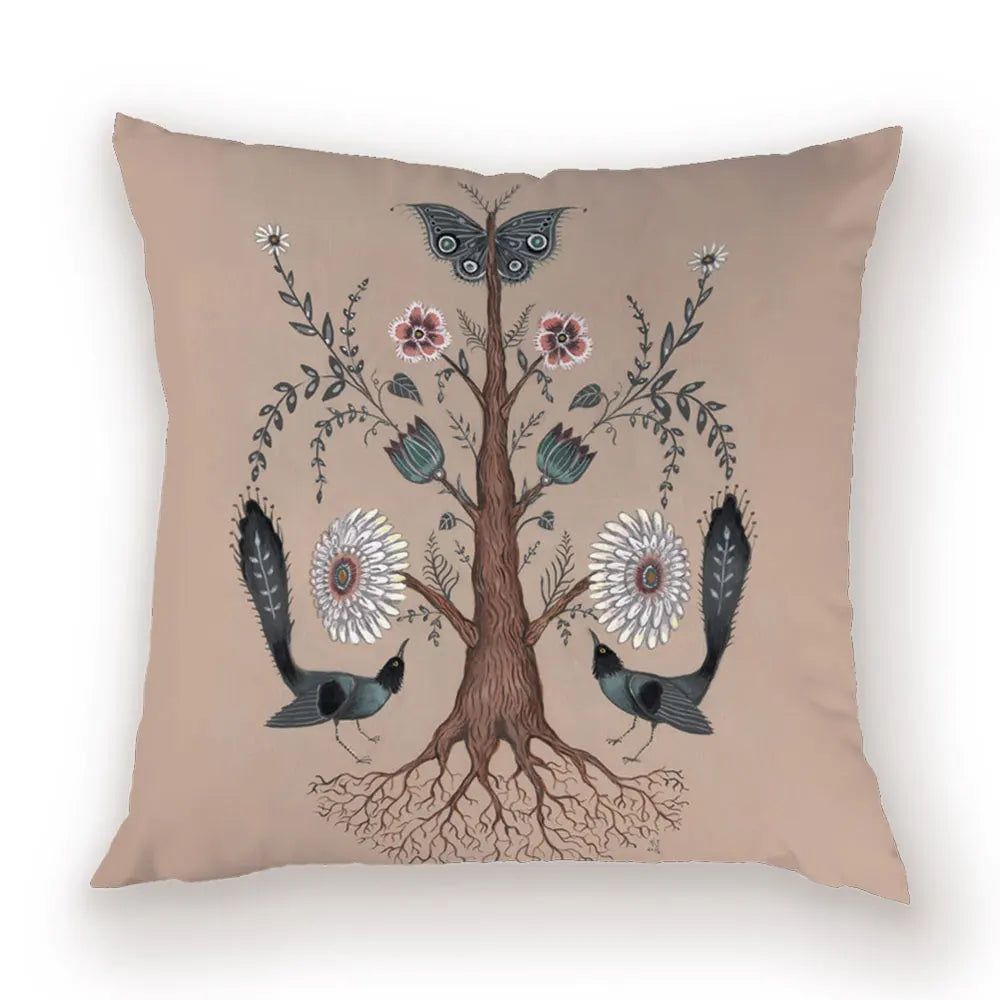 taies d'oreiller carrées fleur vintage polyester blanc décoratives