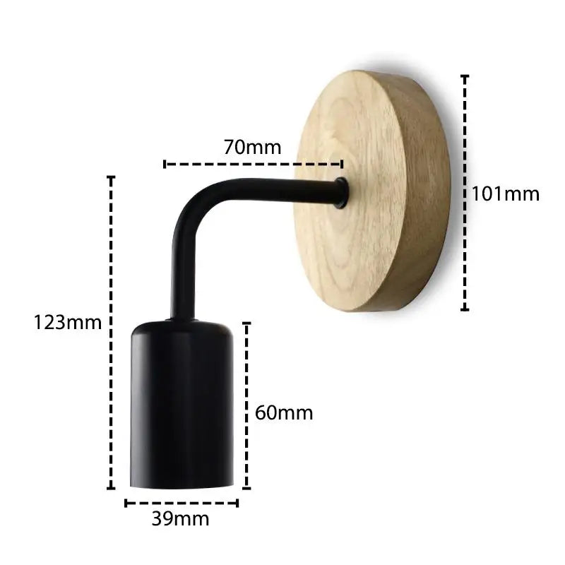 applique murale industrielle bois clair noir ampoule transparente minimaliste chambre cuisine