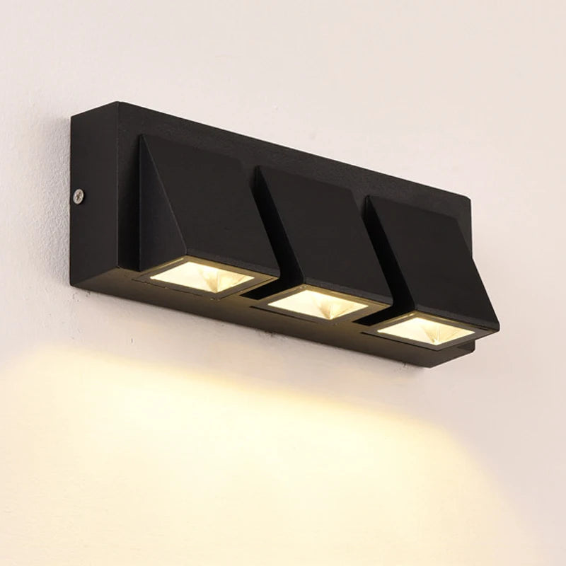 applique murale led moderne blanc noir verre trempé facile éclairage extérieur minimaliste