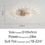 plafonnier moderne or noir lumineux acier alimentation électrique flux lumineux élevé chambre salon