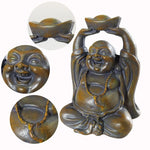 statue bouddha souriant bronze vieilli résine maison jardin décoration traditionnelle asiatique coupe prosperityargent