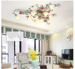 plafonnier floral moderne blanc doré feuilles fleurs chambre salon lumières