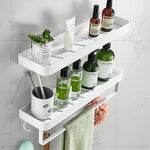 étagère murale aluminium blanc moderne minimaliste 30cm 40cm 50cm crochets fixée boulons plat lisse