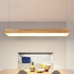 Suspension lumineuse moderne bois clair strié minimaliste opaque chambre salon