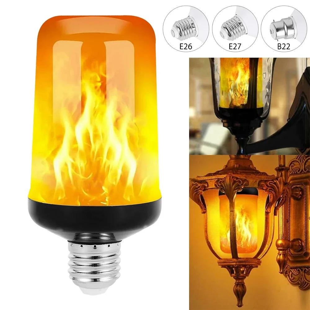 ampoule effet flamme led modes e14 e27 décoration intérieure simulant feu orange blanc