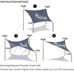 voile d'ombrage triangulaire beige oxford moderne anti uv 3x4x5m 5x5x7.1m anneaux inoxydables instructions