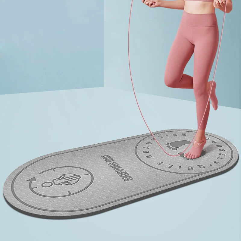 tapis saut yoga gris rose antidérapant gravure sportif fitness exercices nhà tập luyện
