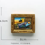cadre photo or peinture van gogh art miniature aimants réfrigérateur nature morte starry sky