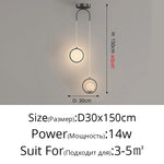 suspension lumineuse led moderne minimaliste noir blanc fixée câble haute qualité verre transparent chambre