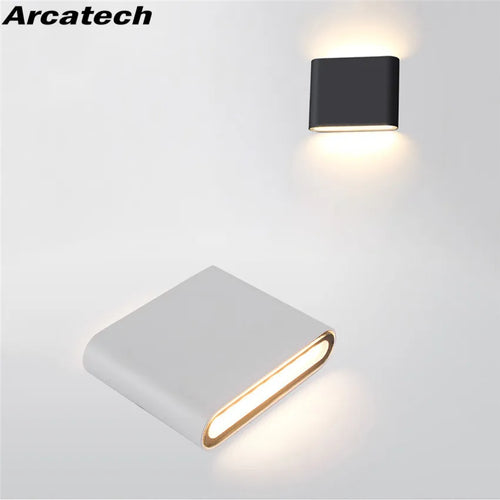 applique murale moderne led 12w 20w blanc noir étanche ip65 aluminium chambre cuisine étude