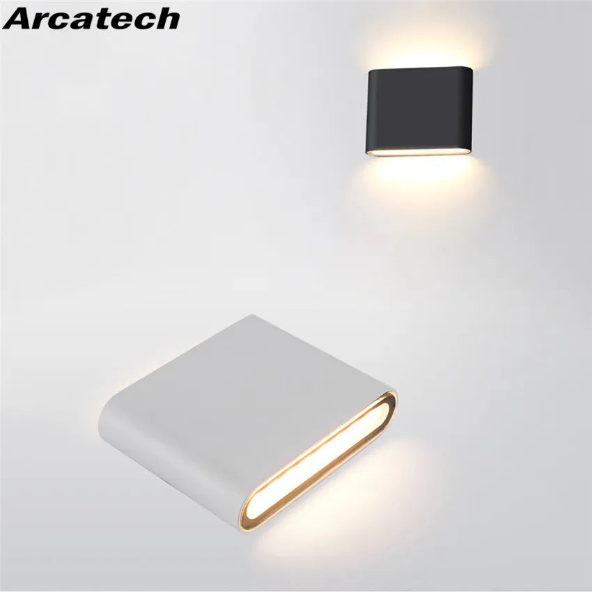 applique murale moderne led 12w 20w blanc noir étanche ip65 aluminium chambre cuisine étude