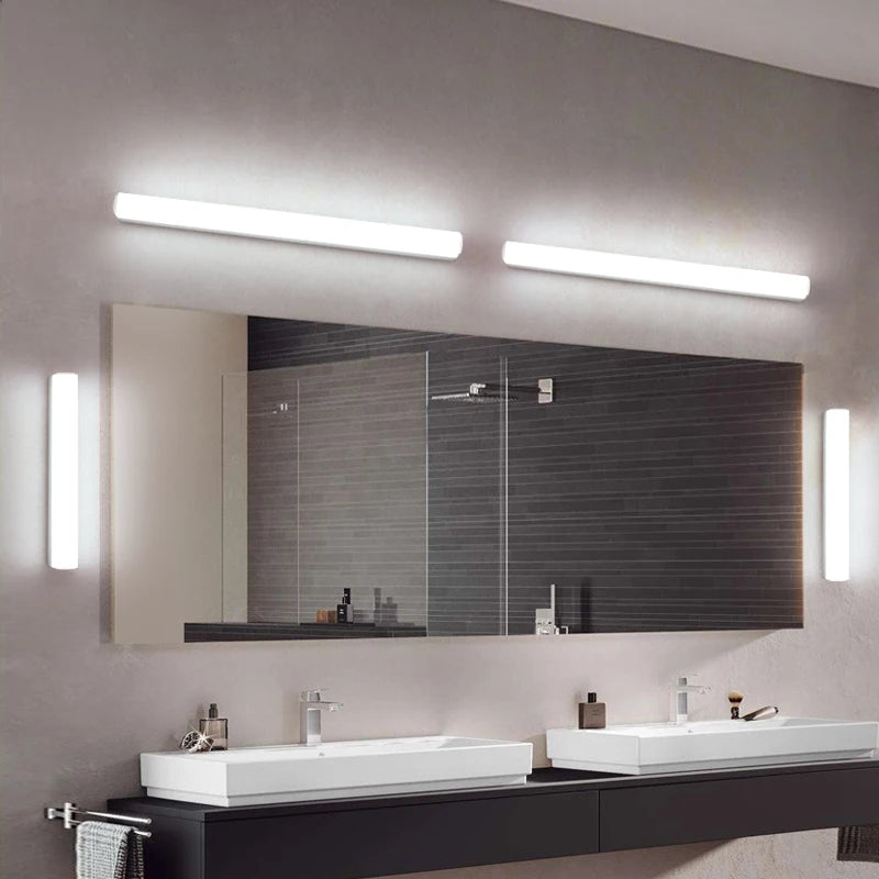 lampe salle bains éclairage blanc moderne fixe mur 220v led 55cm aluminium