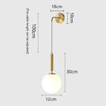 lampe murale moderne or blanc sphérique fixée éclairage chambre cuisine matériau fer led