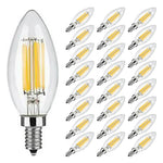 ampoule led filament doré effet bougie transparente vintage 360° blanc chaud 2700K