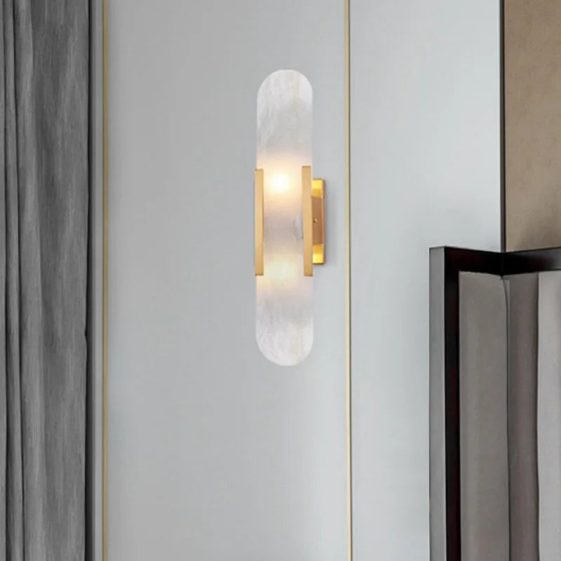 lampe murale moderne marbre dorée blanc applique murale fixations led chambre salon