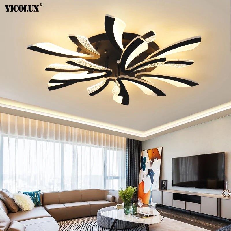 plafonnier led moderne acrylique blanc noir télécommande éclairage quotidien chambre salon moderne ultrafin