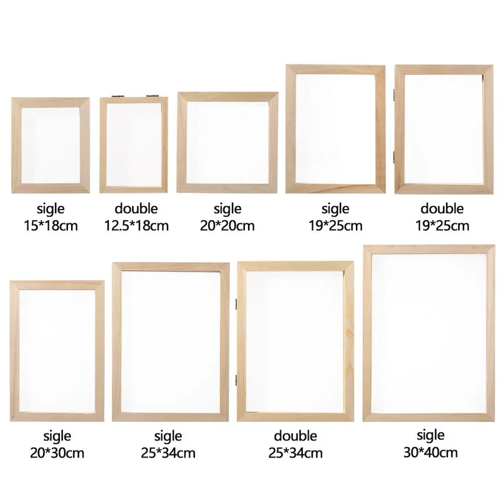 cadre bois texture naturelle feuilles séchées papier modeler coupelle plastique cuillère bois diy artisanat