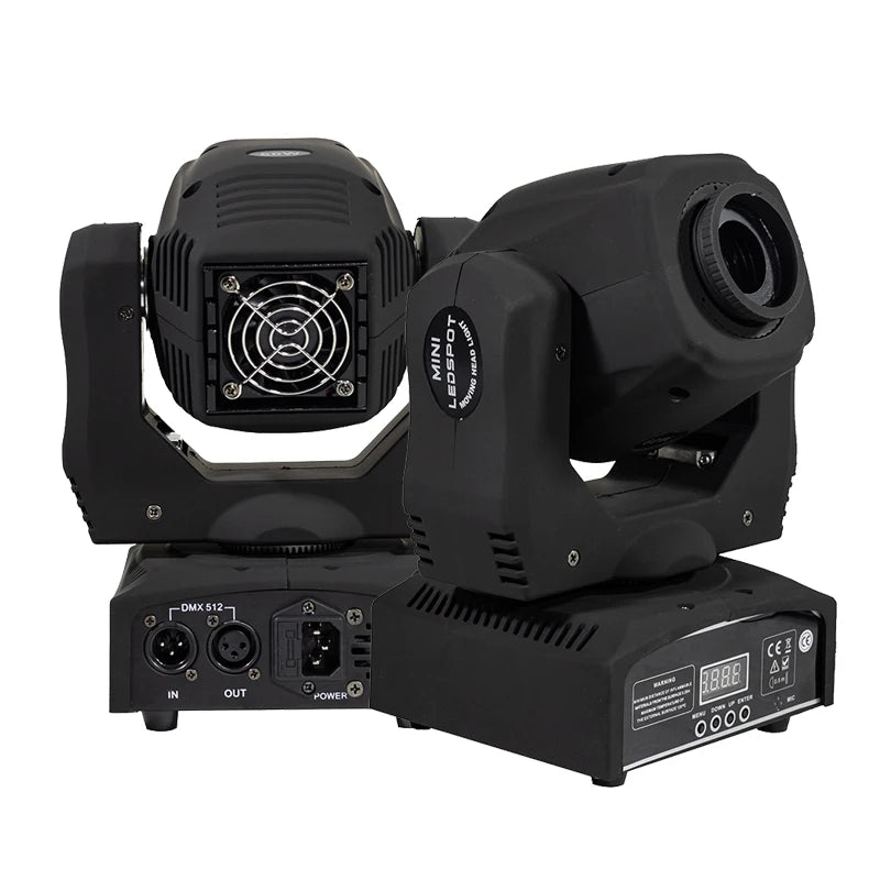 projecteur led mobile 60w 7couleurs noir moderne rotation pattern dmx scène dj