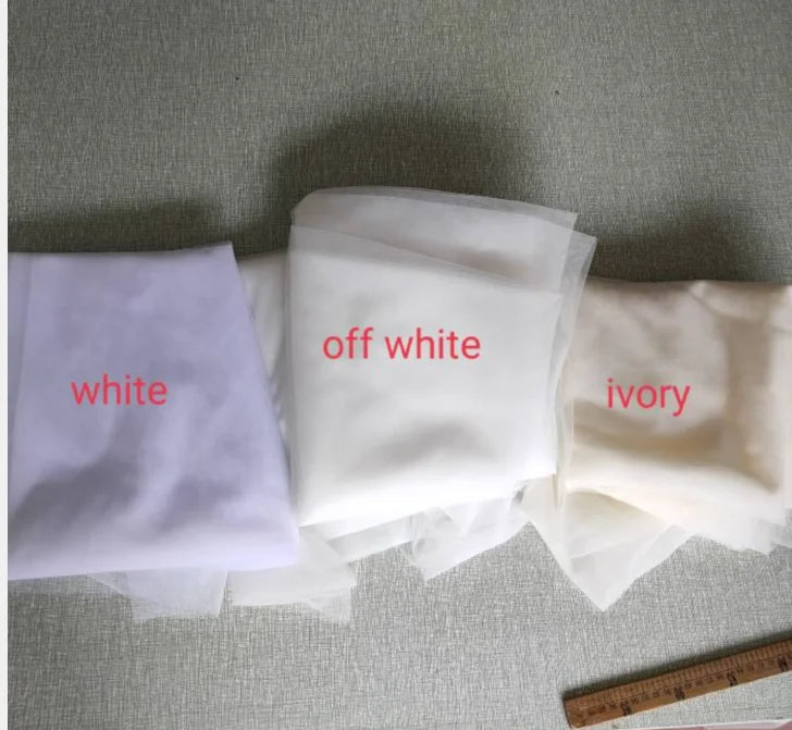 voile mariée cathédrale polyester blanc broderie florale translucide classique off white