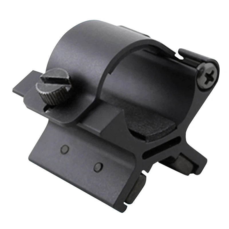 support montage lampe torche noire métal texturé vissage rail picatinny