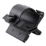 support montage lampe torche noire métal texturé vissage rail picatinny