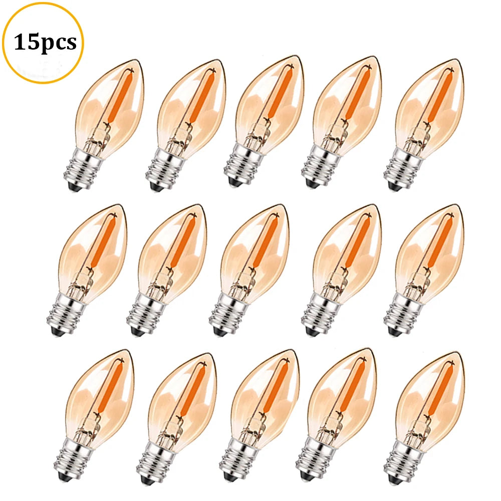 ampoules led filament transparentes dorées 2200k vintage e12 25000h 249lm