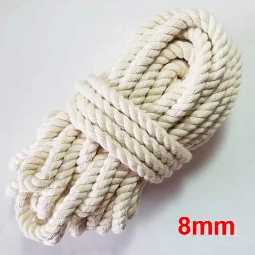 corde coton tissée rustique 100 naturelle 2mm 80m rouleau écologique haute ténacité blanc