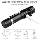 linterna led recargable alta potencia zoomable resistente al agua con modo variador camping trekking