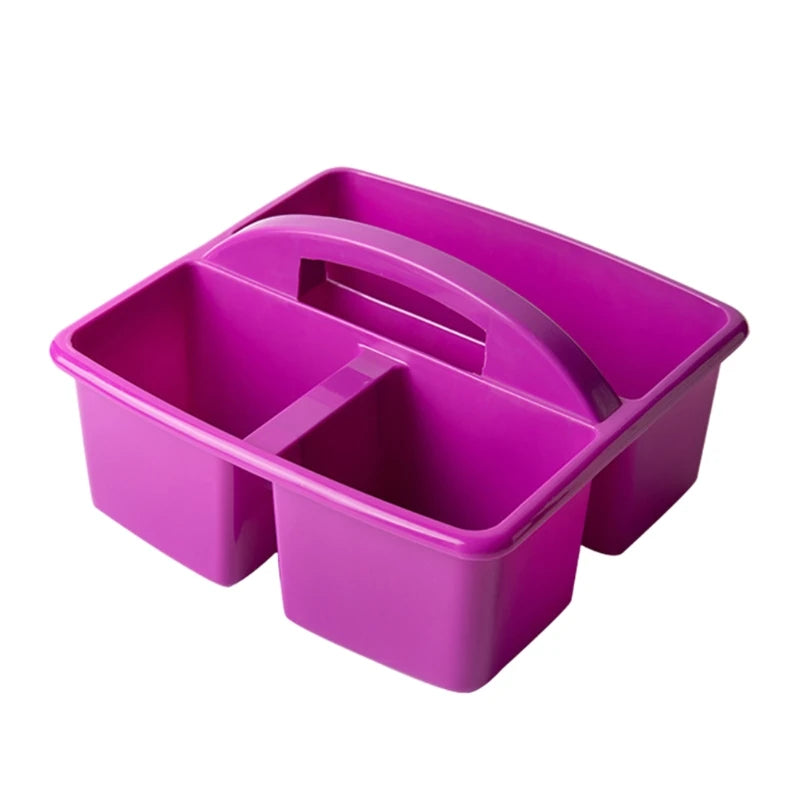 boîtes rangement plastique bleu orange vert rouge jaune violet pratique moderne poignées détachables pinceaux