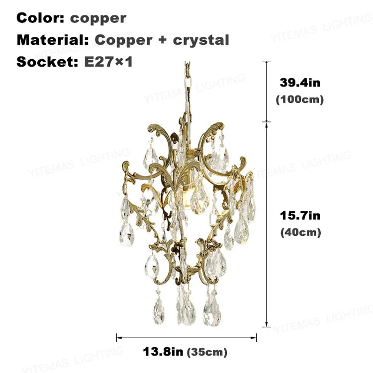 lustre or baroque cristal transparent classique ampoule e27 autonome chambre salle manger