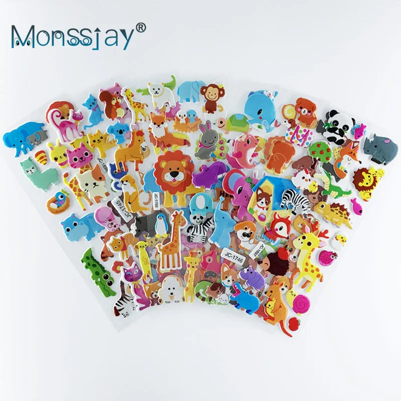 stickers animaux mignons cartoon multicolores décoration carnet notes scrapbook enfants adolescents
