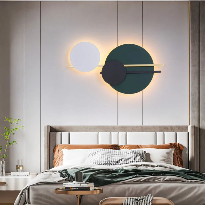 lampes murales décoratives modernes LED noir blanc vert foncé orange éclairage ambiance chambre salon