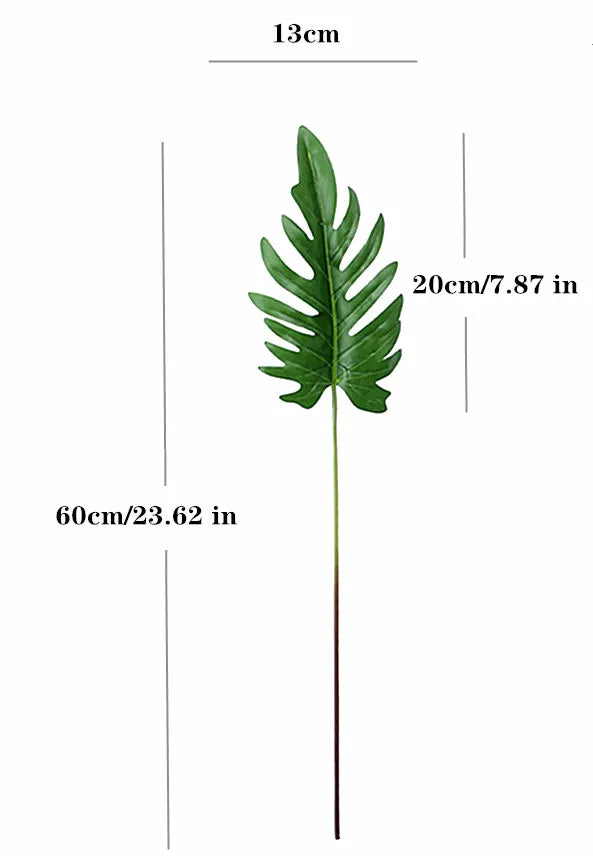 feuilles artificielles vertes plante tropicale branche monstera décoration intérieure décoration extérieure moderne feuilles différentes