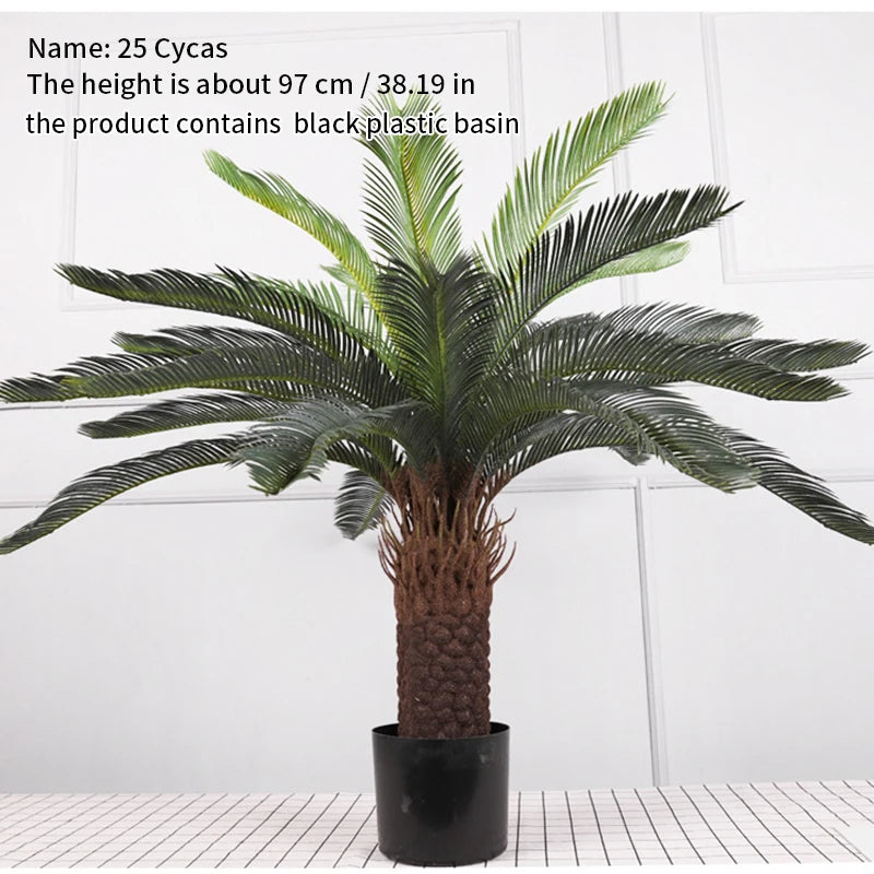 plante artificielle moderne feuilles vertes tronc texturé pot noir décoration intérieure feuilles fines branche
