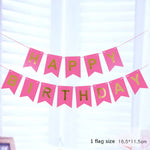 guirlande festivités anniversaire fanions lettres happy birthday couleurs rose bleu vert festive
