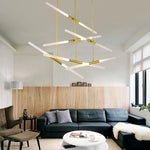 suspension lumineuse moderne blanc doré lignes horizontales diagonales sans ombre led encastré chambre salon