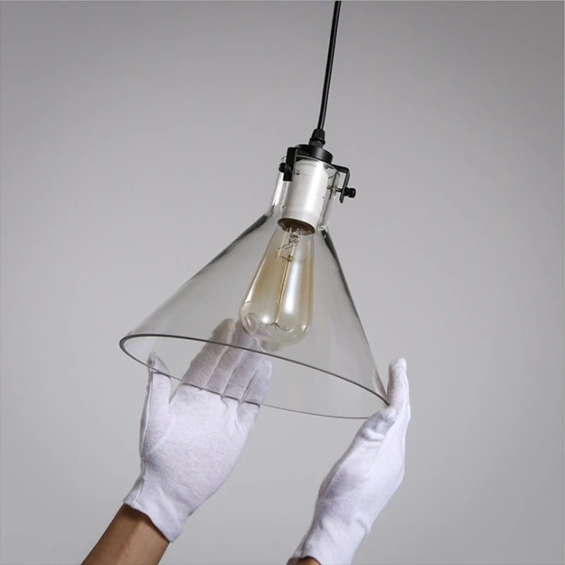 lampe suspendue transparente industriel filaire fixation salon chambre très lumineuse filament câble noir