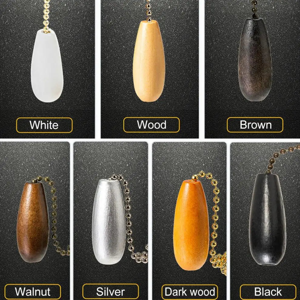 chaînes pull bois blanc brun noyer argent darkwood ventilateur lampe minimaliste