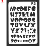 gabarits lettres gothiques adhésifs peinture murale stencil alphabet wall painting embossing opaque deco album