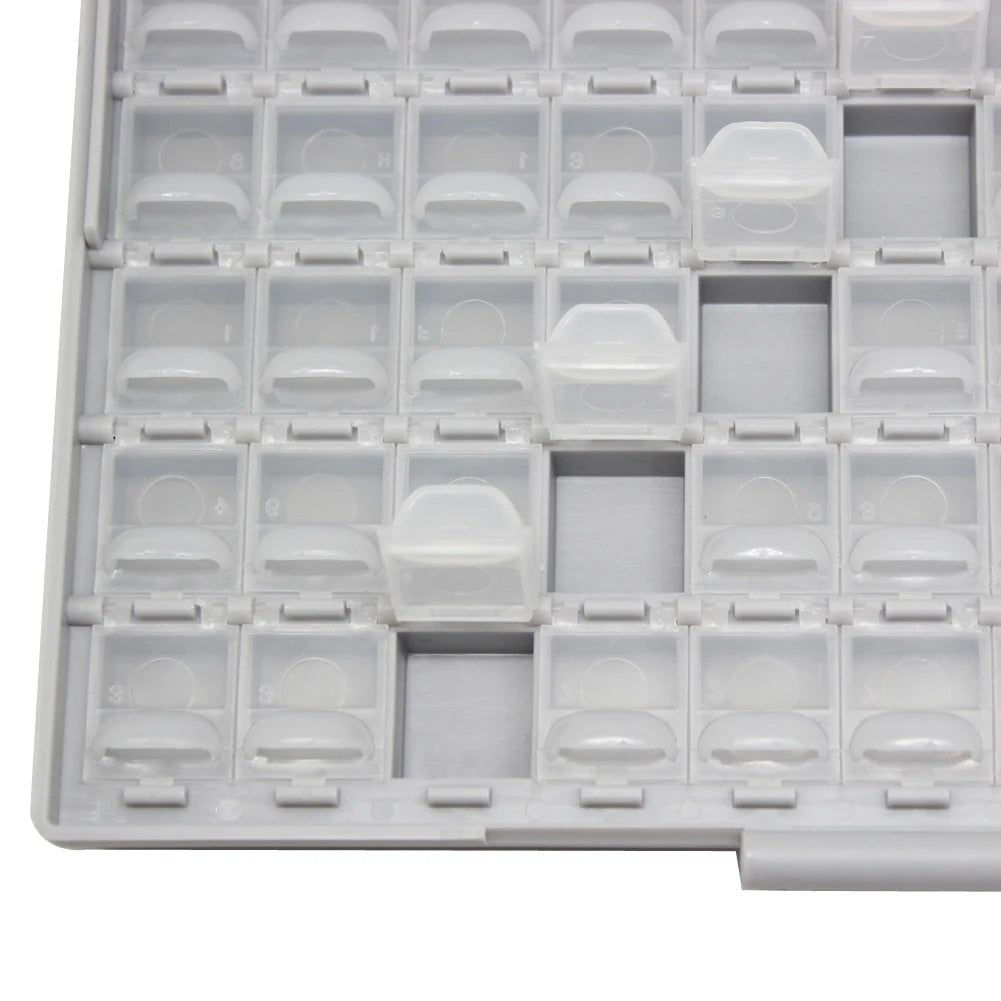 boîtes rangement électronique composants smd résistances condensateurs organisateur utilitaire gris noir plastique