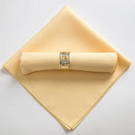 serviettes table pliées polyester 48x48cm orange vert beige gris violet marron rouge classique clips