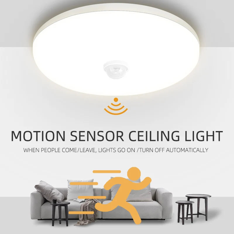 Lampe détecteur mouvement blanc moderne surface 20w 30w led économique