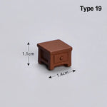 fauteuil tabouret table lit canapé commode miniature mobilier maison poupées accessoire jouets plastique