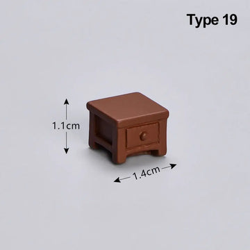 fauteuil tabouret table lit canapé commode miniature mobilier maison poupées accessoire jouets plastique