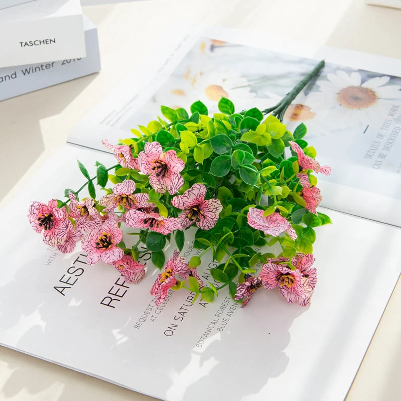 plantes artificielles multicolores fleurs simples modernes decoration exterieure couronne mariage chambre maison festival