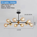 lustre led moderne sphères translucides noir doré bubble light semi encastrée(touches)