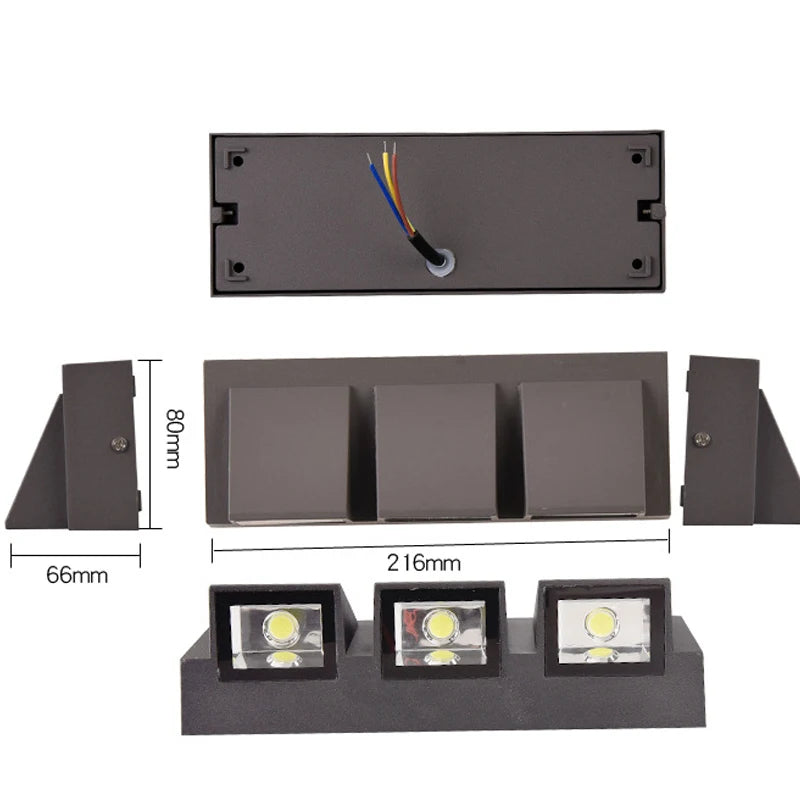 applique murale led moderne blanc noir verre trempé facile éclairage extérieur minimaliste