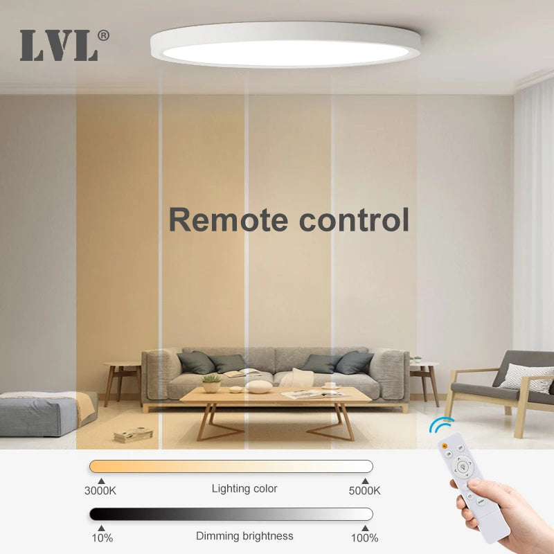 Lampe LED moderne télécommande blanc plat autonome 24W 32W